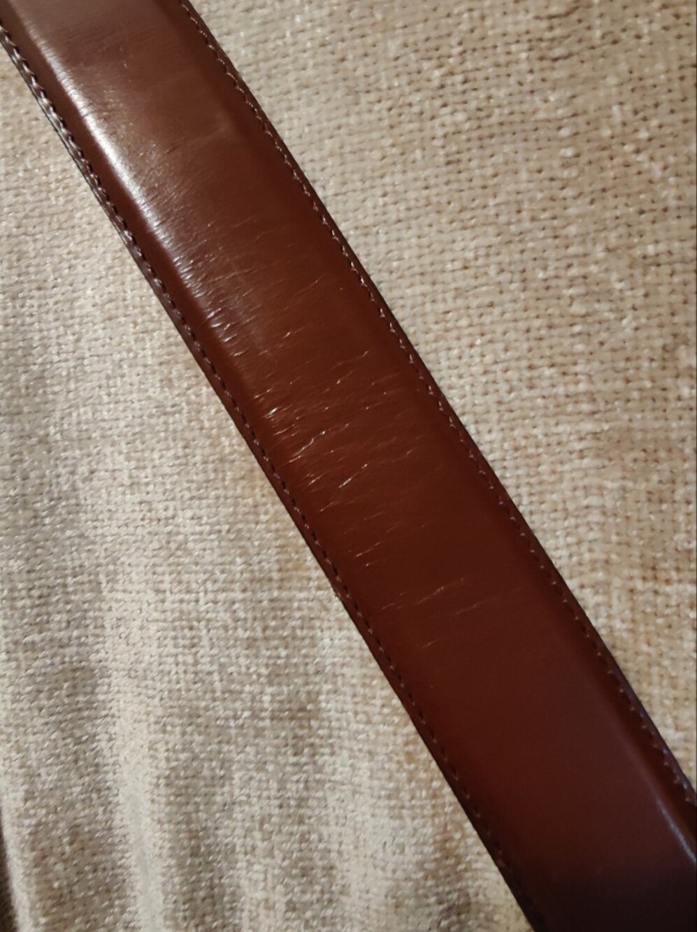 Vintage Avignon Brown Leather Belt with Gold Buckle, Fit 28" - 32" - Picture 9 of 13